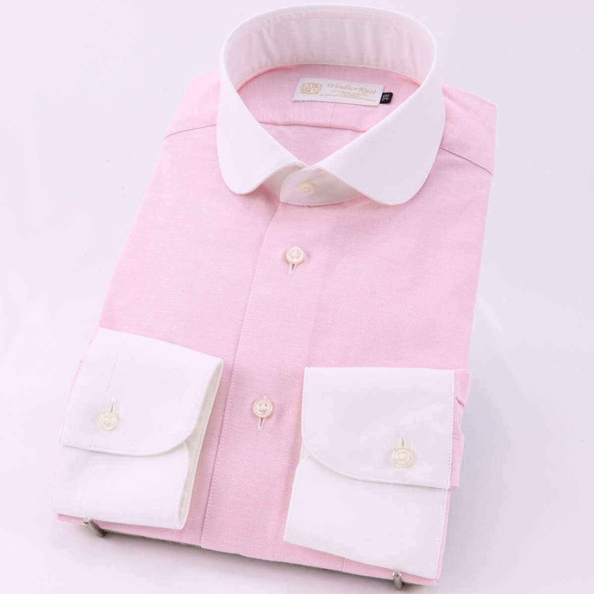 ドレスシャツ ワイシャツ クレリック ラウンドカラー オックス