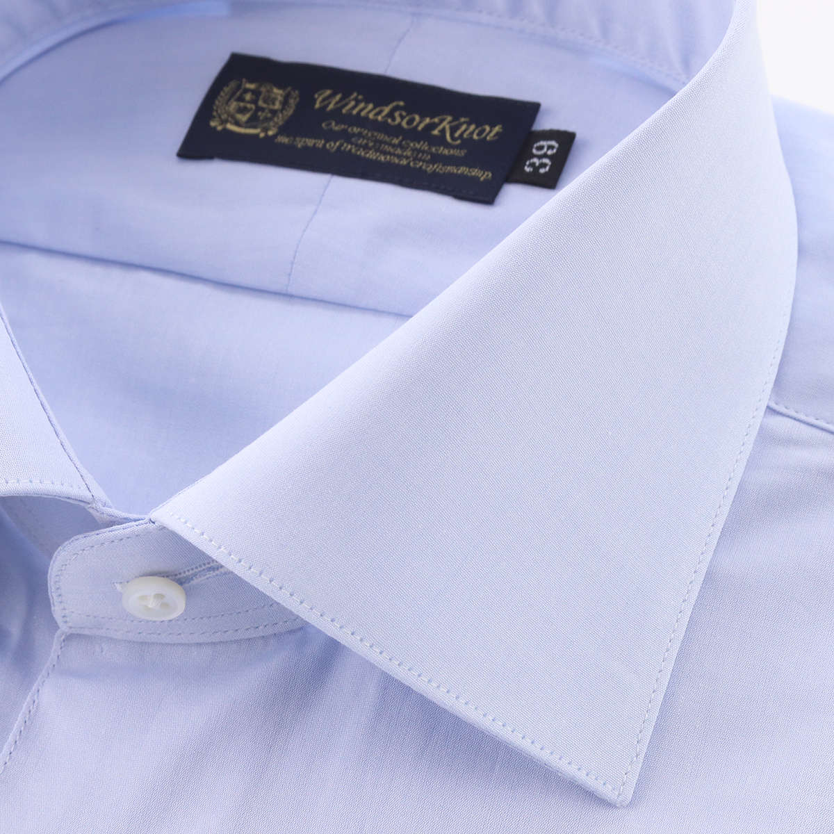 ドレスシャツ ワイシャツ サックスブルー無地 ブロード シーアイランド