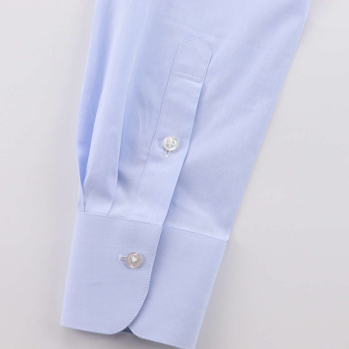 ドレスシャツ ワイシャツ サックスブルー無地 ブロード シーアイランド