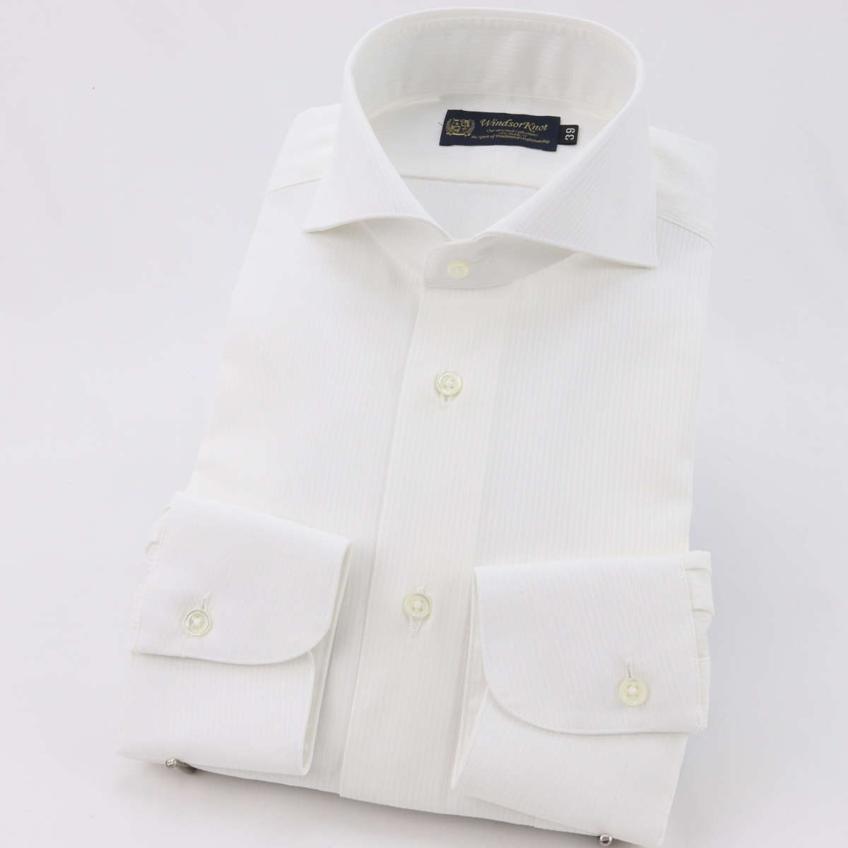 ドレスシャツ ワイシャツ ホリゾンタルワイドカラー 白 無地 アイス